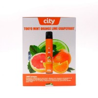 ТОКИО МЯТА АПЕЛЬСИН ЛАЙМ ГРЕЙПФРУТ City 1000 затяжек 1,8 % nic Одноразовая электронная сигарета купить